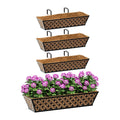 SPECILITE 24" Adjustable Metal Window Railing Planters Boxes, 4 Pack