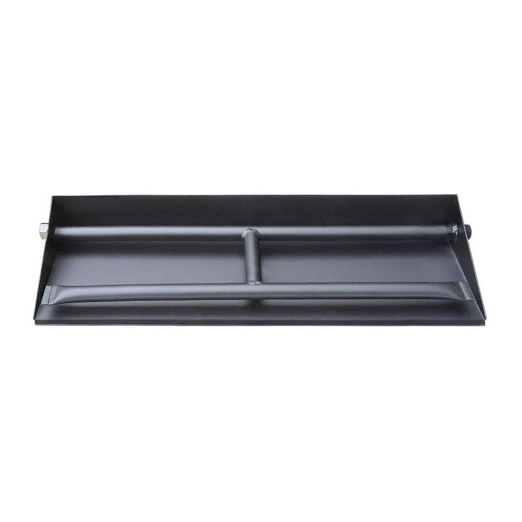 Stanbroil 14.5 Inch Gas Fireplace Dual Burner Pan Kit, Black Steel