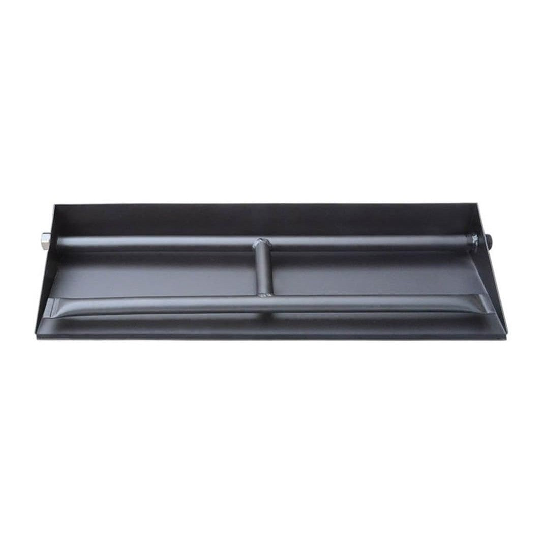 Stanbroil 14.5 Inch Gas Fireplace Dual Burner Pan Kit, Black Steel
