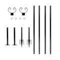 String Light Poles - 9ft Outdoor Metal Poles with Hooks for Hanging String Lights, Suitable for Garden, Backyard, Patio, Wedding and Party, Black (2 Pack)
