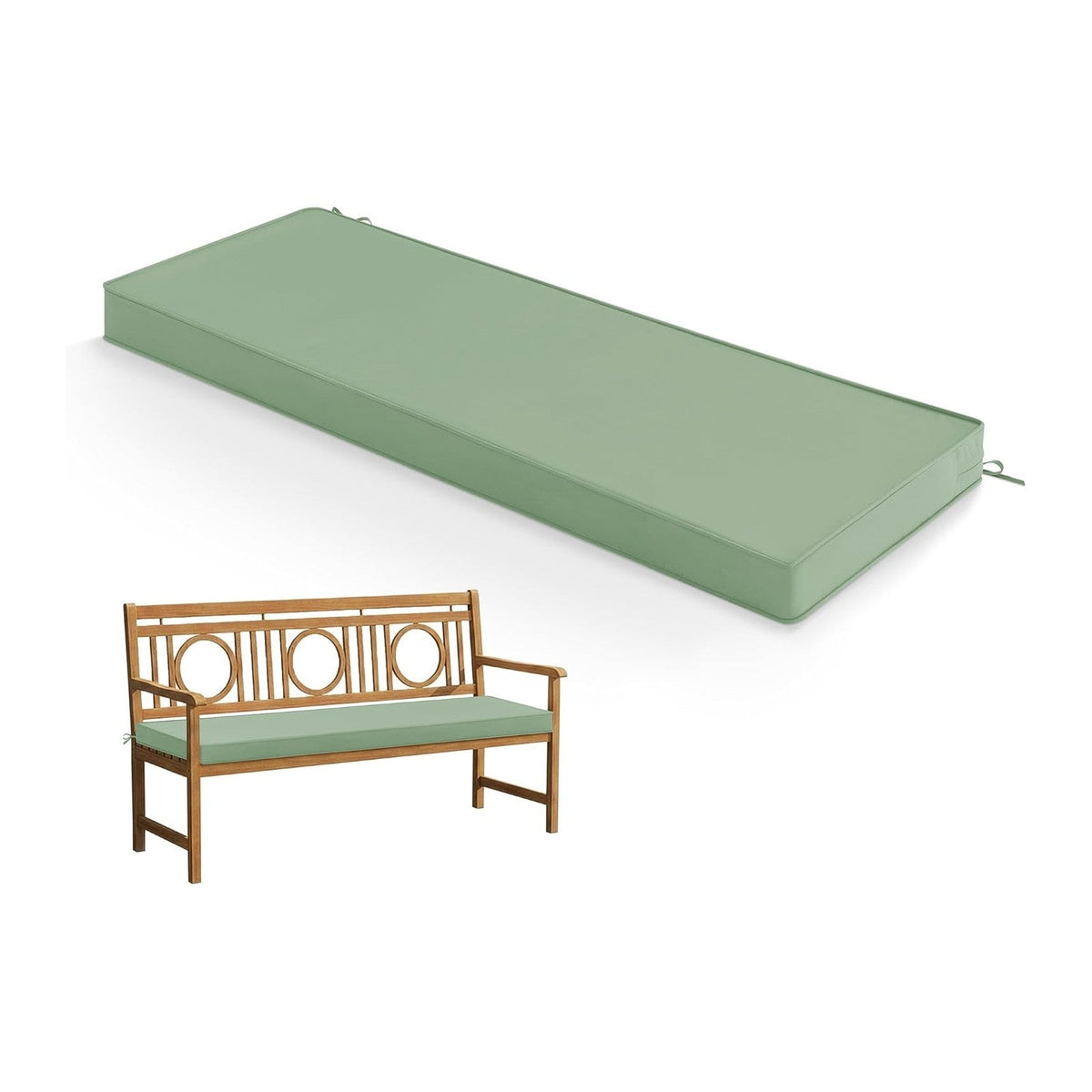Summsun Outdoor Bench Cushion Pad, 48 x 18 x 3 Inch, Sage Green
