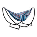 SUNCREAT 2 Person Hammock with Stand, Space Saving Free Standing Hammock with Stand Included, Patent Pending, Blue Red