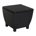 Sundale Black Wicker Storage Box, 13 Gallon Outdoor Deck Bin with Lid