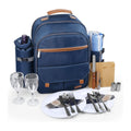 Sunflora Picnic Backpack for 2 Person Set Pack with Insulated Waterproof Pouch for Couple Outdoor Camping (Navy)