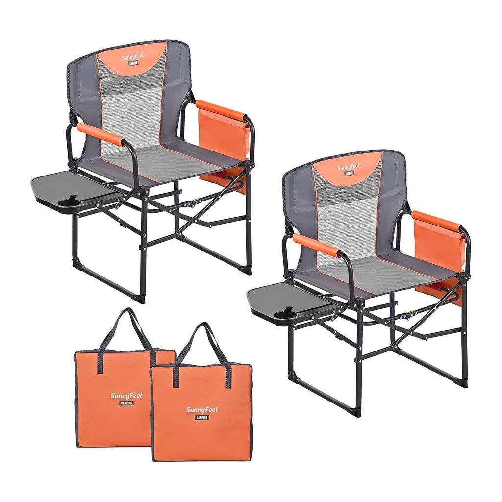SUNNYFEEL Oversized Camping Chair Portable Directors Chairs with Side Table