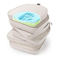 SUNROX Gel Memory Foam Chair Cushions, FadeShield Water-, Stain-Resistant Durable Reversible Seat Cushion Pads with Ties for Indoor/Outdoor Kitchen Dining Office 17"x16" Set of 6, Cream