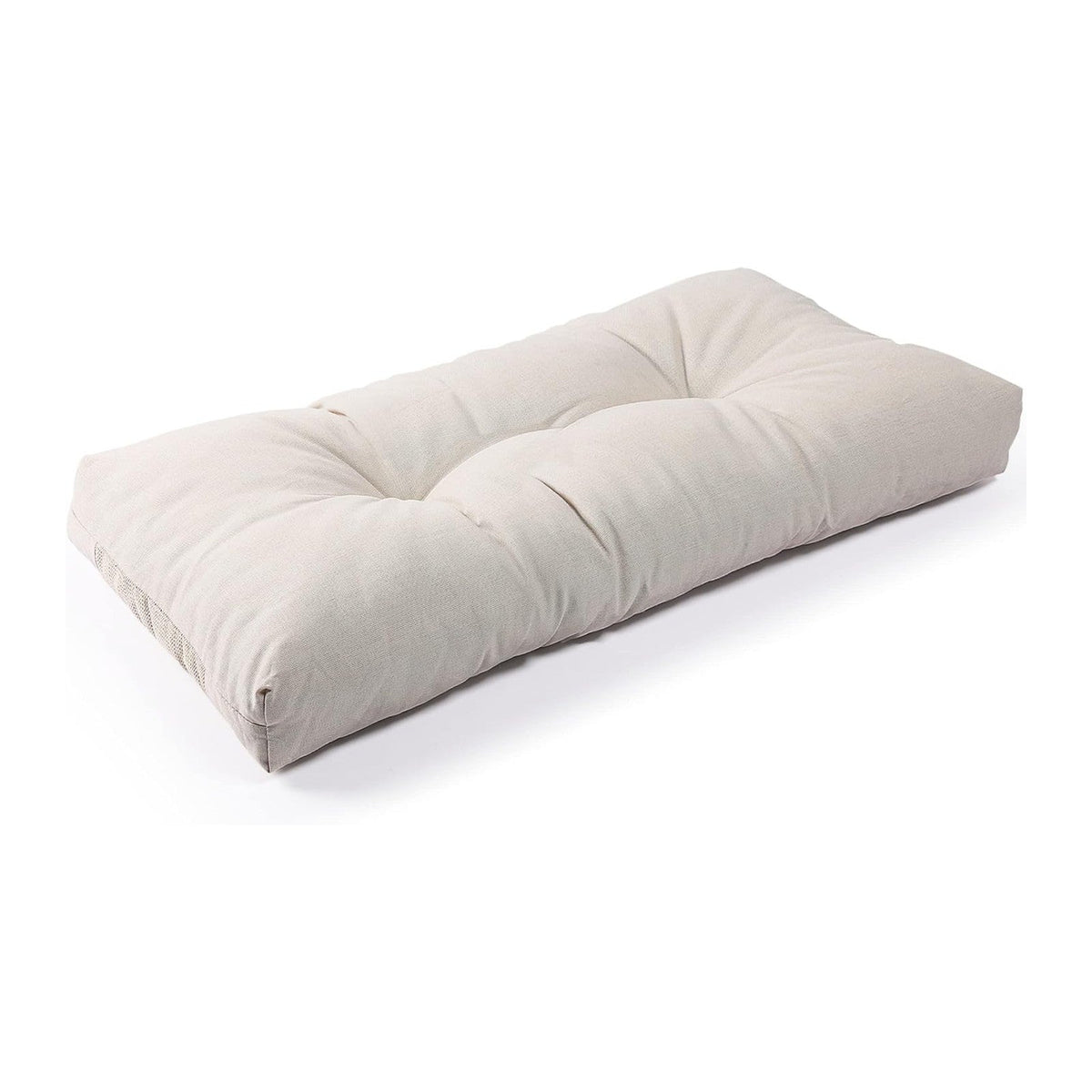 SUNROX LokGrip Non Slip Tufted Memory Foam Bench Cushion, FadeShield Water Resistant Durable Thicken Outdoor/Indoor Bench Seat Pads 27x12x4 inch, Cream