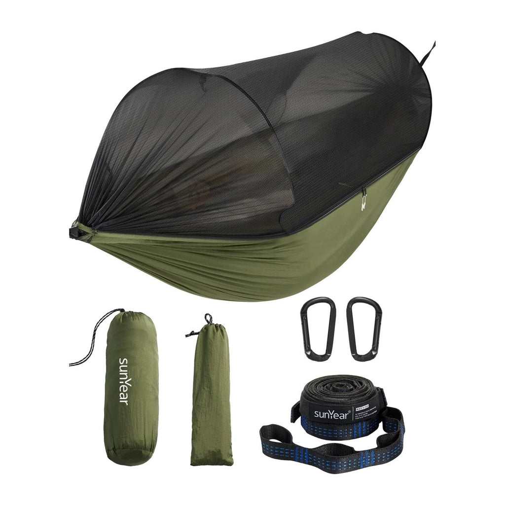 Sunyear Camping Hammock with Spacious Net, Single/Double,Outdoor&Indoor