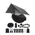 Sunyear Hammock Camping with Rain Fly Tarp and Net, Portable Camping Hammock Double Tree Hammock Outdoor Indoor Backpacking Travel & Survival, 2 Tree Straps,100% Waterproof Black Bundle