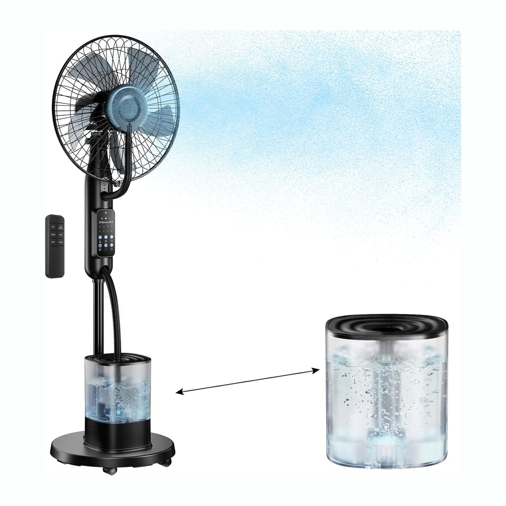 Upgraded Misting Fan with 4L Large Water Tank