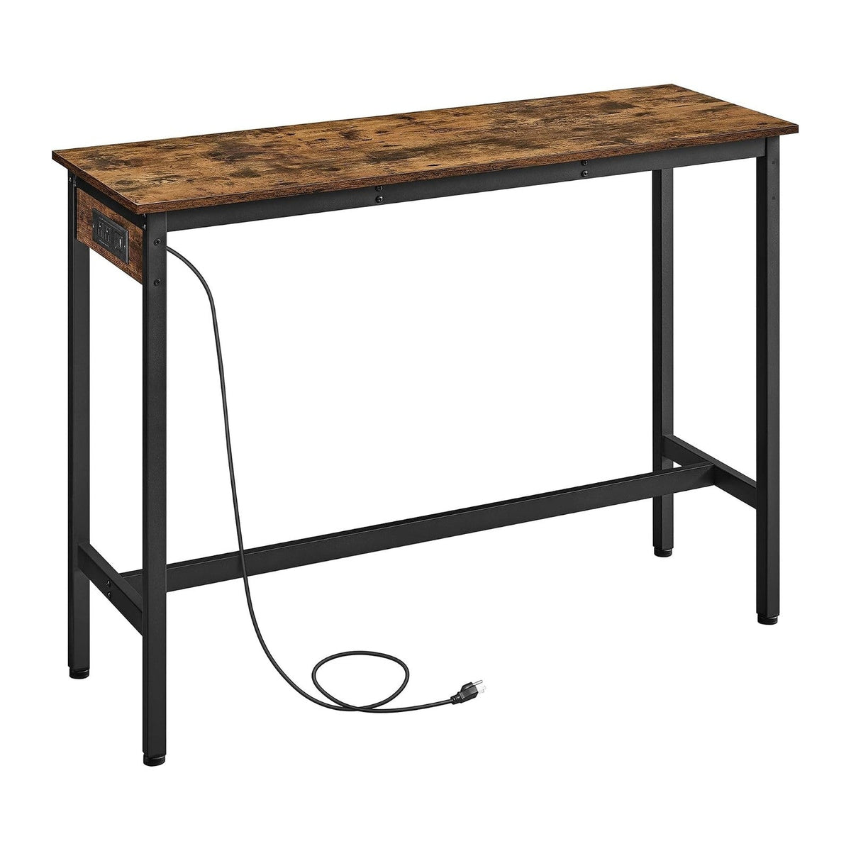 VASAGLE Bar Table with Power Outlets, Computer Desk, 47.2" W