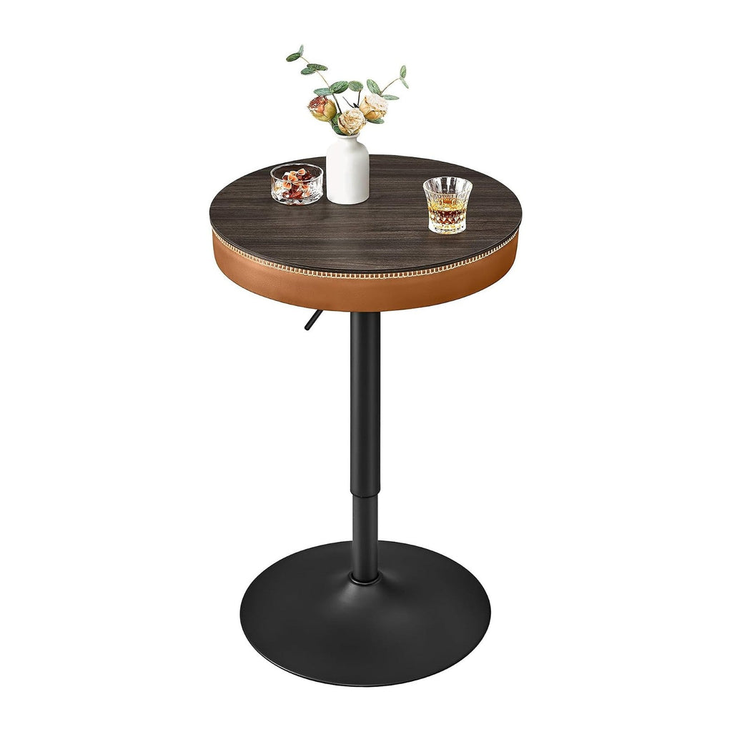 VASAGLE Height Adjustable Bar Table, Round High Pub Table with Storage