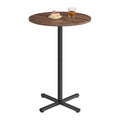 VASAGLE Round Bar Table, High Top Bar Pub Table, Metal Frame and Cross Base