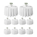 VidaFete 10 Pack 120inch Round Tablecloth Polyester Table Cloth, White