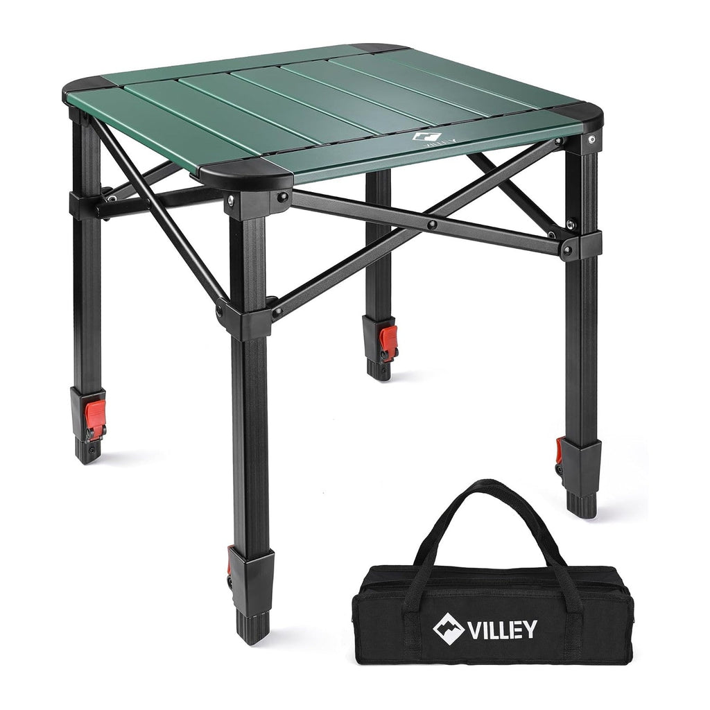 VILLEY Folding Camping Square Table, Portable Aluminum Table, Small