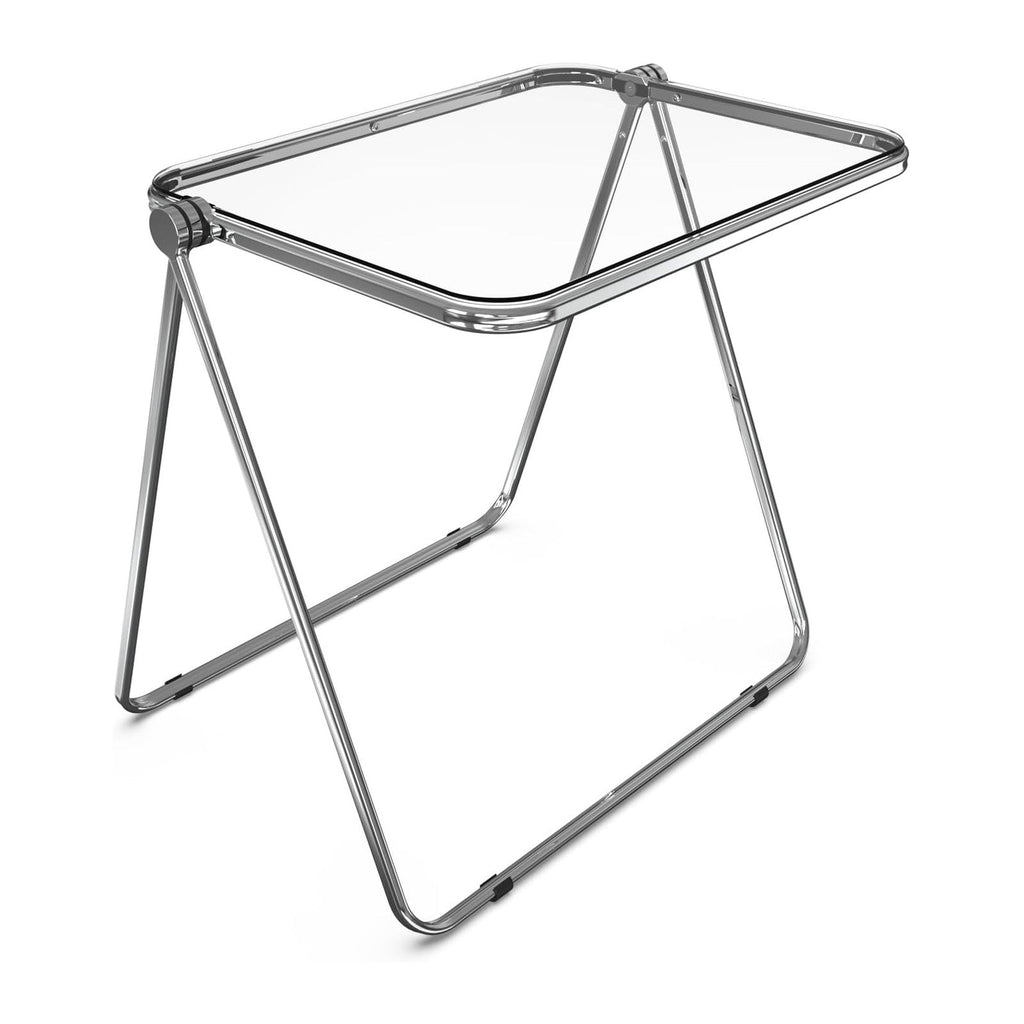 VINGLI Folding Acrylic Table Small TV Tray for Snack Dinner on Couch, Tiny Foldable Desk Writing Desk for Home Office for Small Spaces