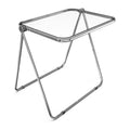 VINGLI Folding Acrylic Table Small TV Tray for Snack Dinner on Couch, Tiny Foldable Desk Writing Desk for Home Office for Small Spaces