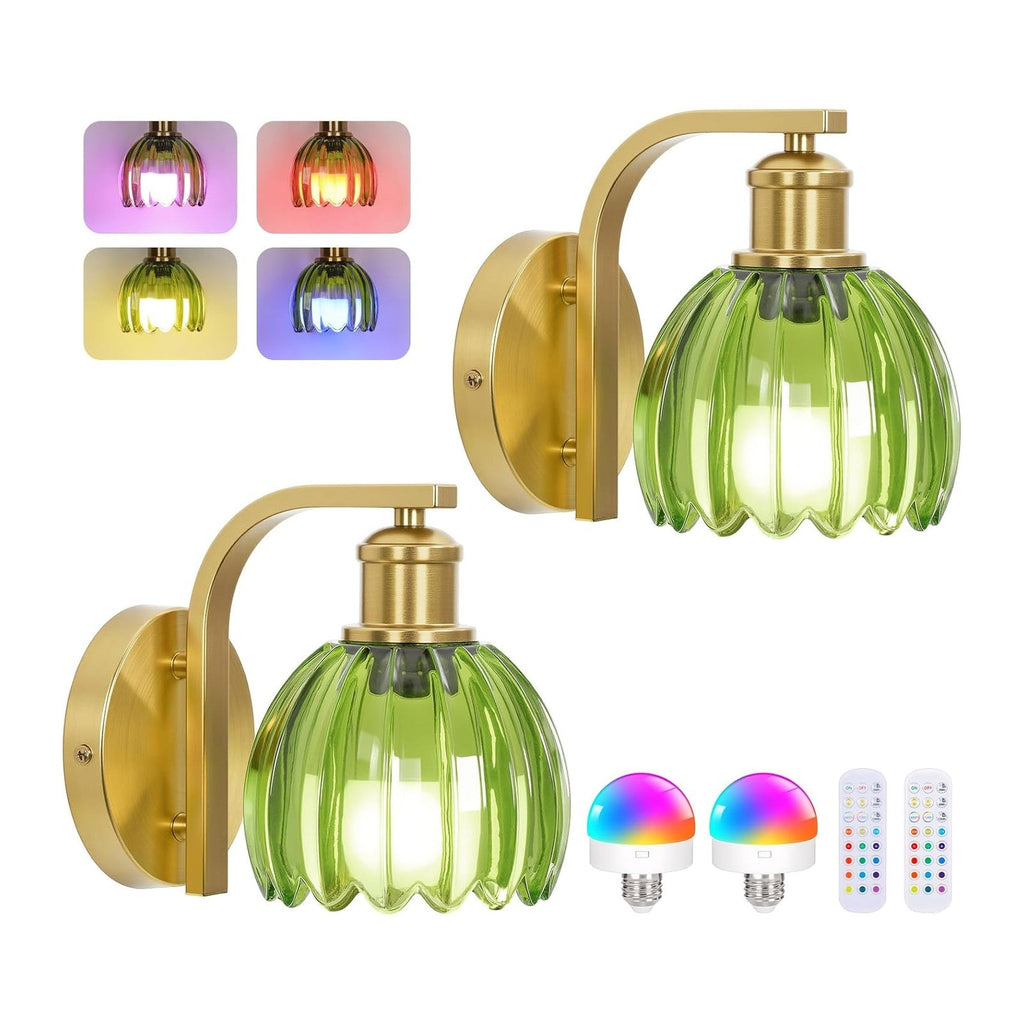 Vintage Battery Operated Wall Sconce, Wireless Wall Lights with Bulbs