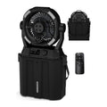 Wilody Portable Misting Fan Rechargeable with Remote Control, 6L Bucket Camping Fan with LED Lights & Stepless Speed Control & Cooling Mist, Portable Handle & Rotate Hook, Timer Function