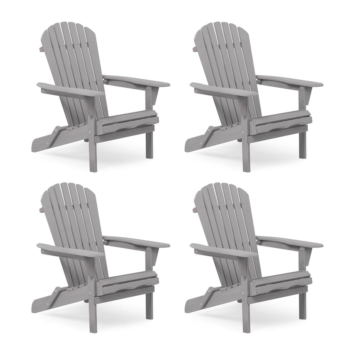 Wooden Folding Adirondack Chair Set of 4, Half Pre-Assembled Wood Lounge Chair for Outdoor Patio Garden Lawn Backyard Deck Pool Beach Firepit