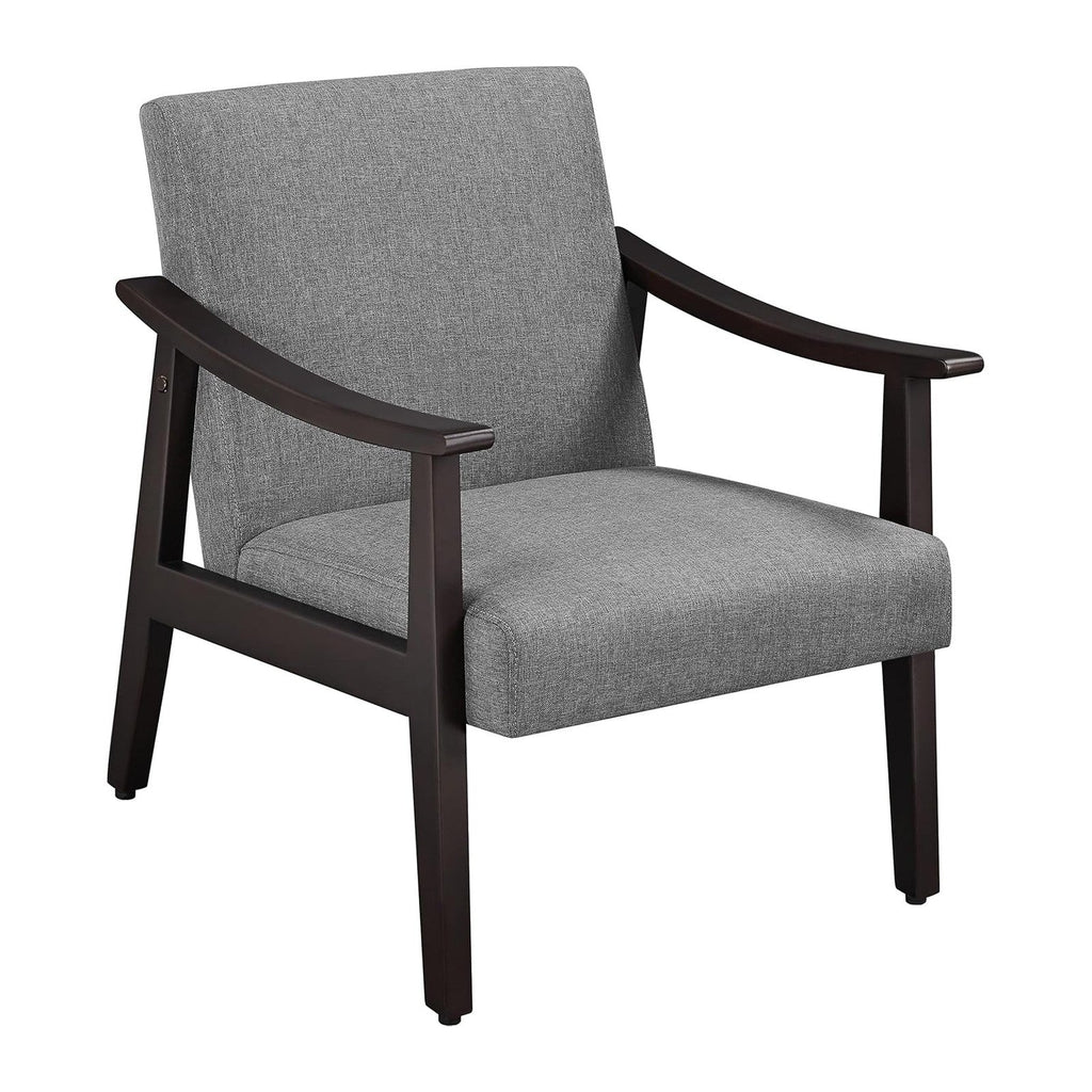 Yaheetech Accent Chair, Mid-Century Linen Fabric Armchair, Dark Gray