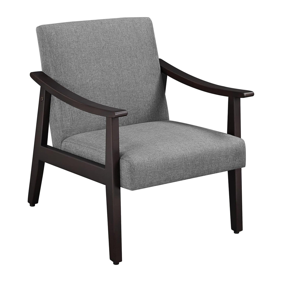 Yaheetech Accent Chair, Mid-Century Linen Fabric Armchair, Dark Gray