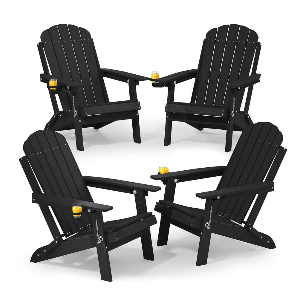 YEFU Adirondack Chairs Set of 4 for Patio: Folding Plastic Fire Pit Chair