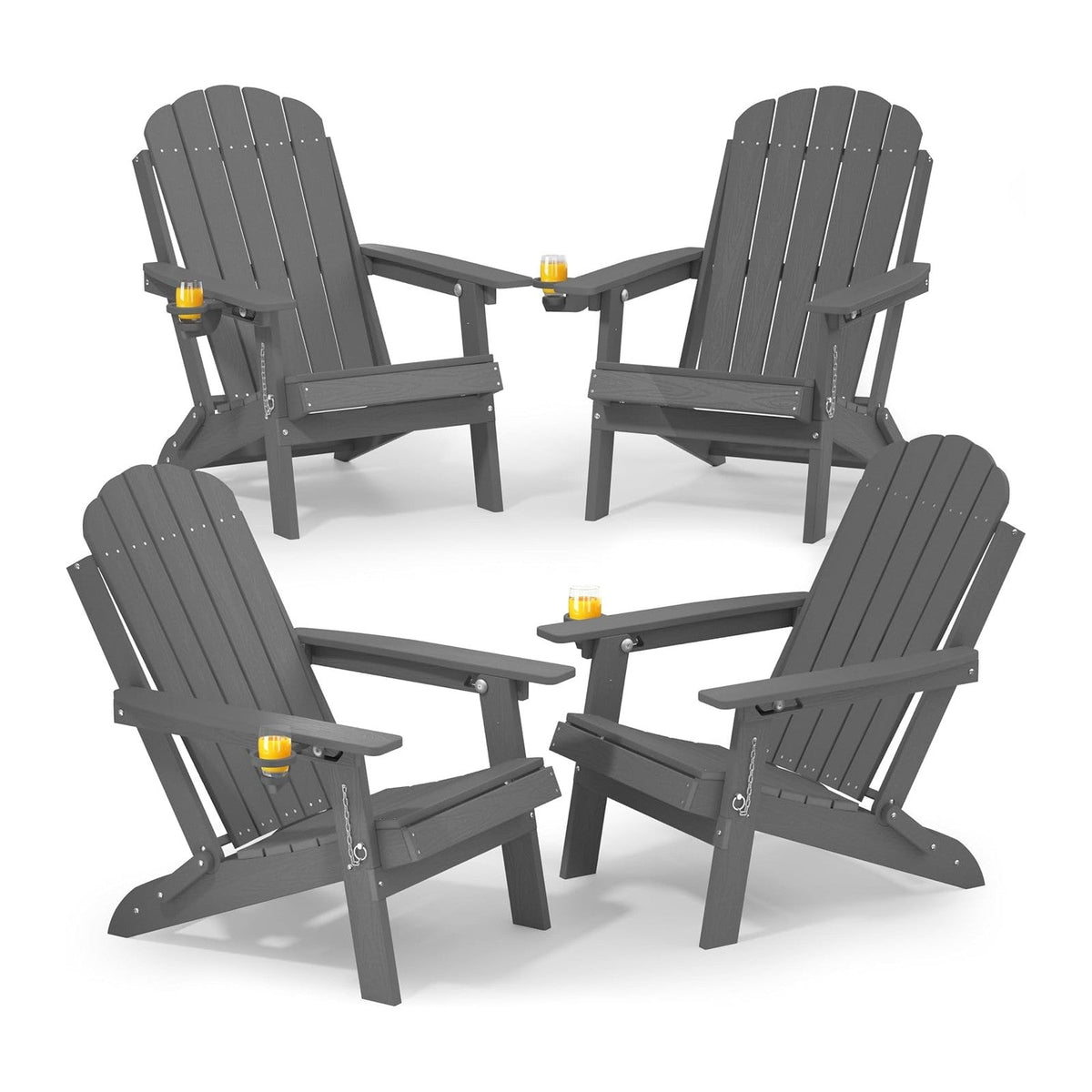 YEFU Adirondack Chairs Set of 4 for Patio: Folding Plastic Fire Pit Chair