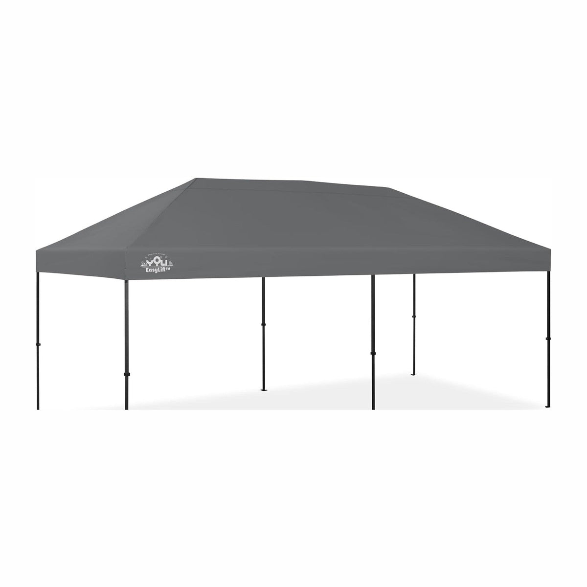 YOLI Fortitude EasyLift 200 Instant Pop-Up Canopy, 10x20 Heavy Duty Pavilion with EasyLift Tech & Heat Reflective Top – Gray