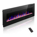 ZAFRO 50" Electric Fireplace with Remote Ultra-Thin & Quiet Wall-Mounted Recessed Heater, Adjustable 12-Color Flame, Brightness & Speed